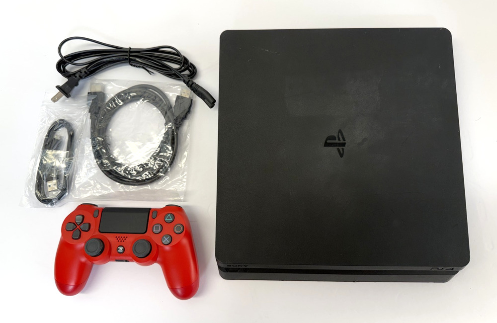 PlayStation 4 Slim - Model CUH-2015A - 500GB + Controller & Cables - Grade A